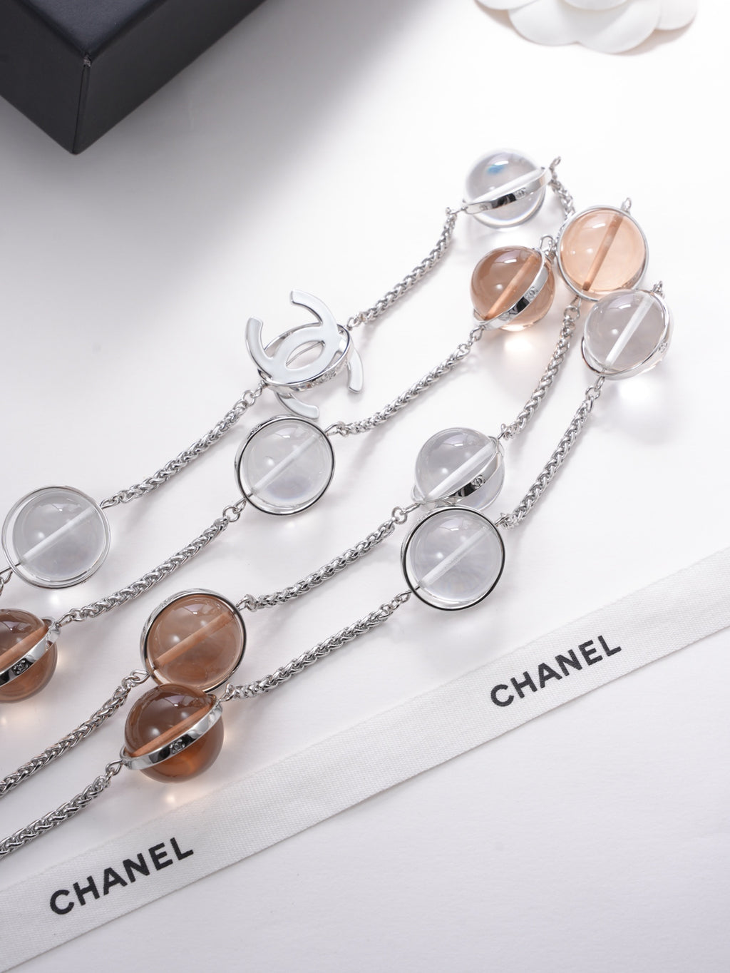 Chanel Silver-Tone Oval Link Necklace - album image 2