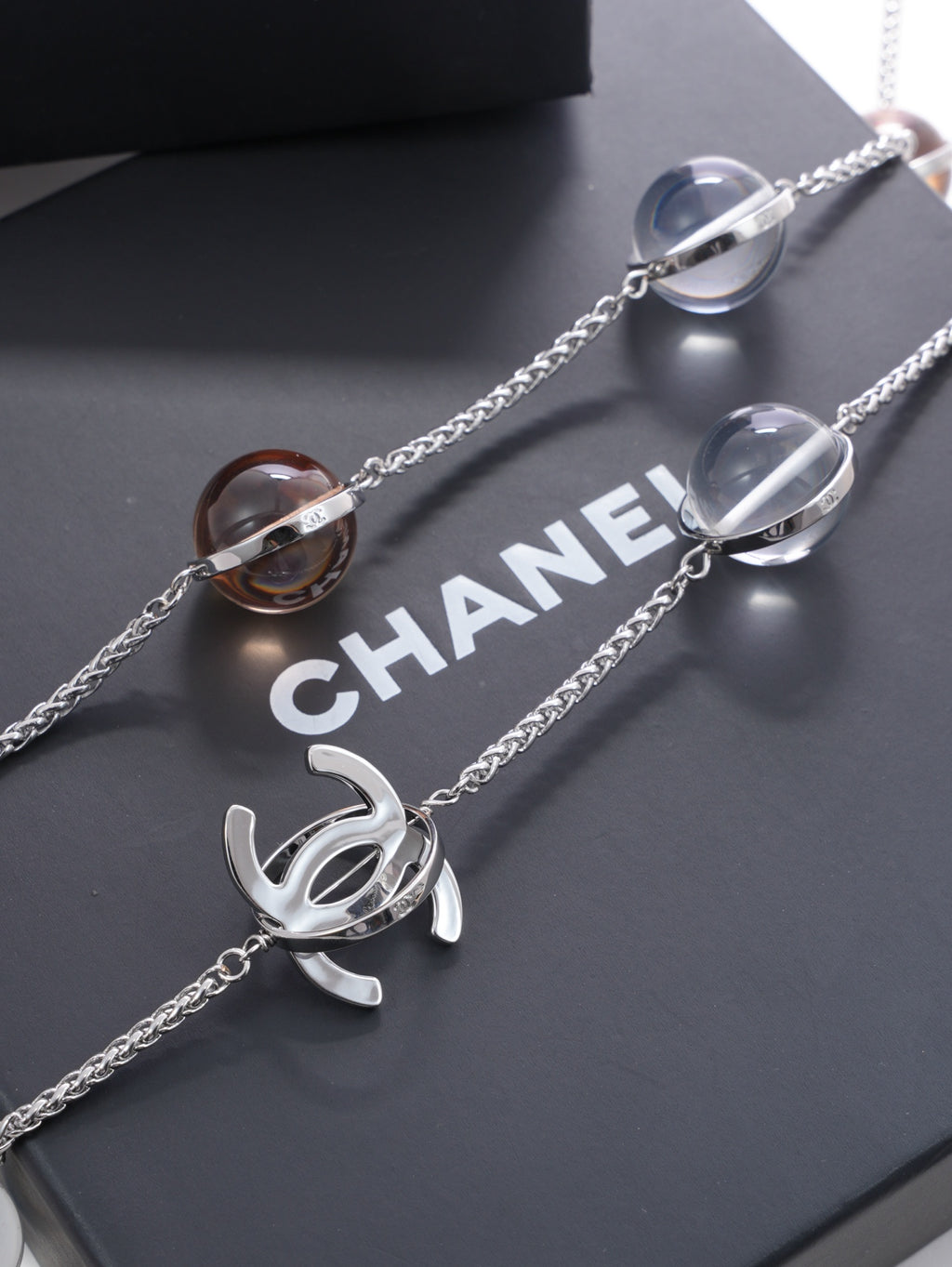 Chanel Silver-Tone Oval Link Necklace - album image 4