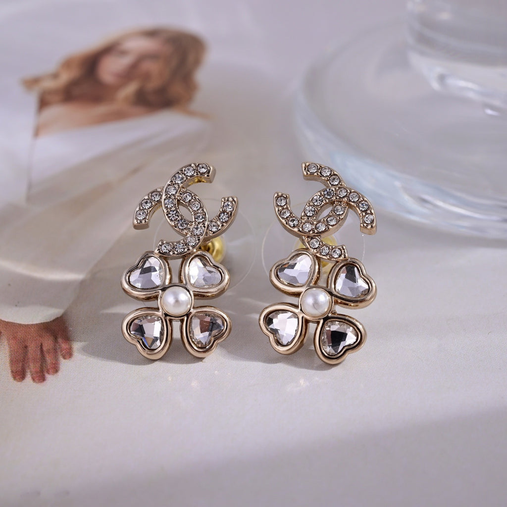 Chanel Flower and Pearl Open Hoop Earrings - album image 2