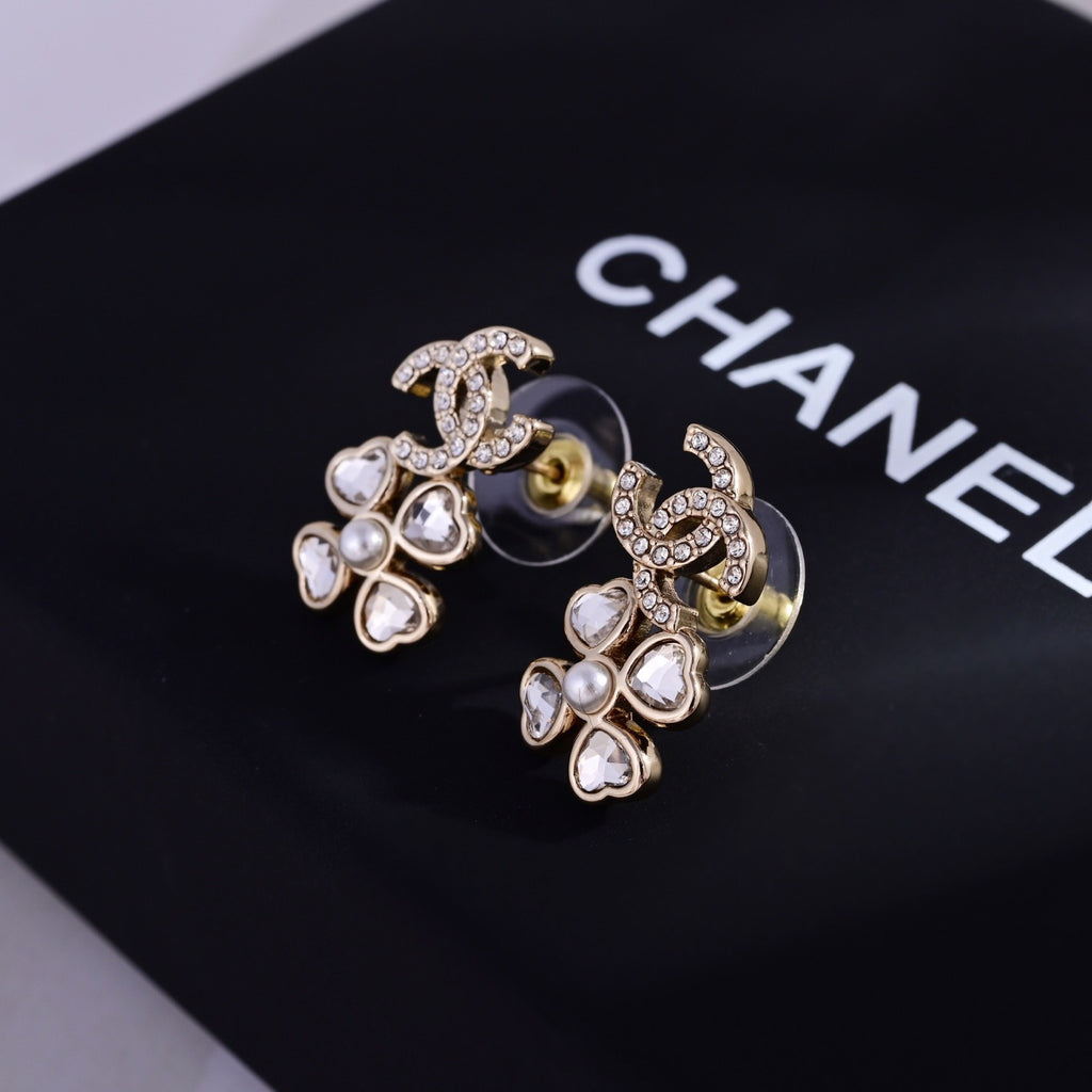 Chanel Flower and Pearl Open Hoop Earrings - album image 1