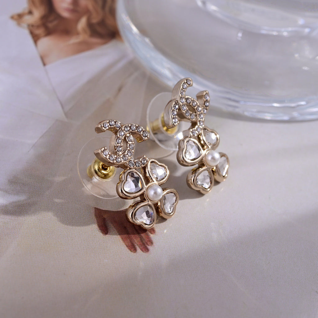 Chanel Flower and Pearl Open Hoop Earrings - album image 5