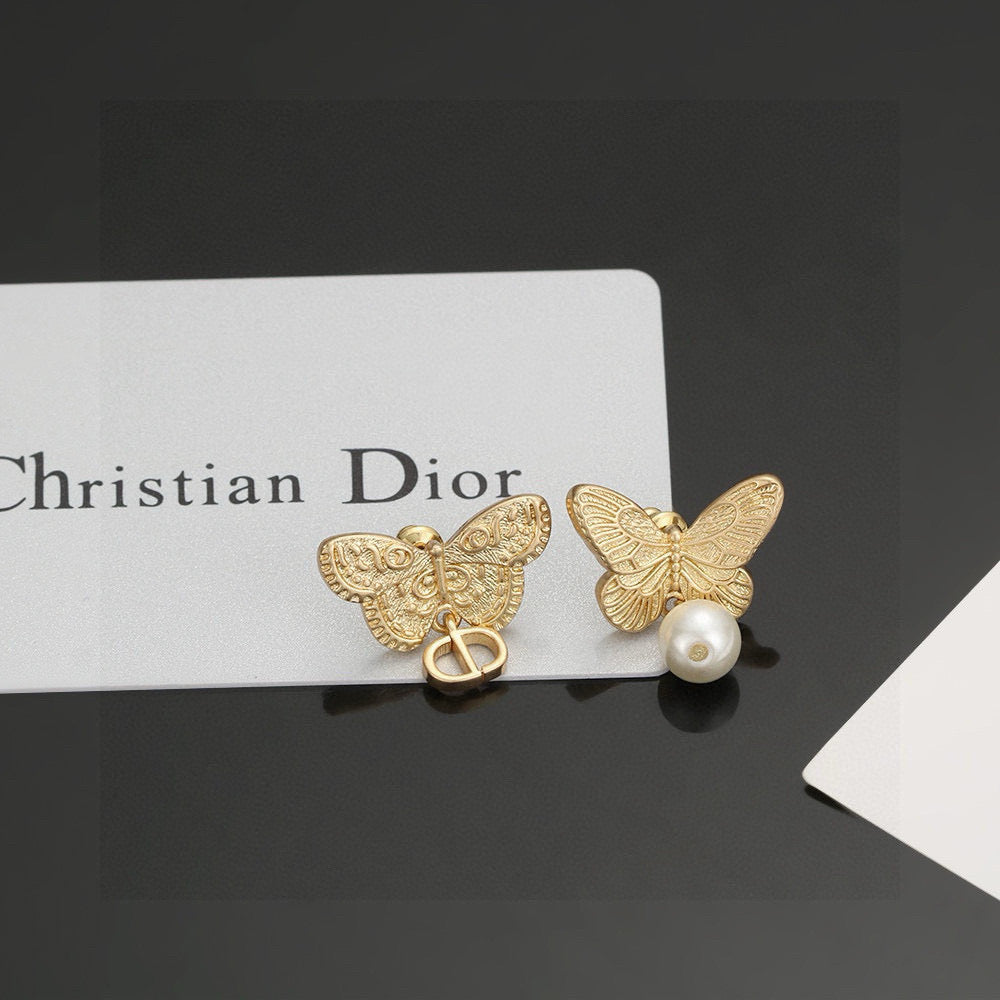 Dior Asymmetric Butterfly Earrings - product image 1
