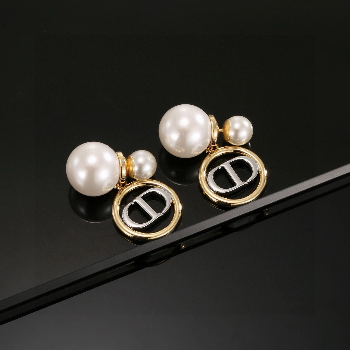 Dior Crystal-Accent CD Stud Earrings - product image 2