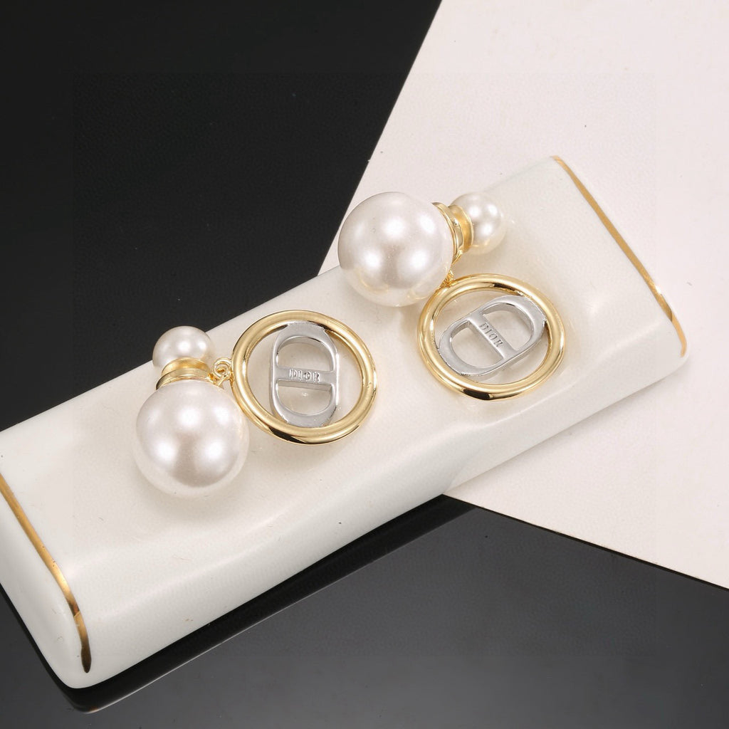 Dior Crystal-Accent CD Stud Earrings - product image 3
