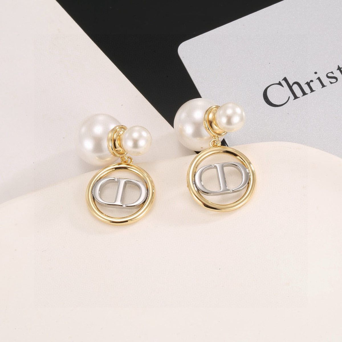 Dior Crystal-Accent CD Stud Earrings - product image 5