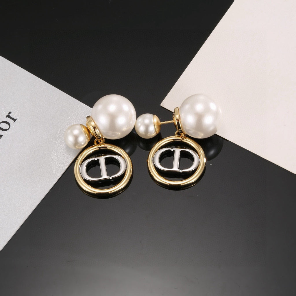 Dior Crystal-Accent CD Stud Earrings - product image 1