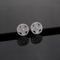 Louis Vuitton Silver-Tone Circular Monogram Stud Earrings - album image 1