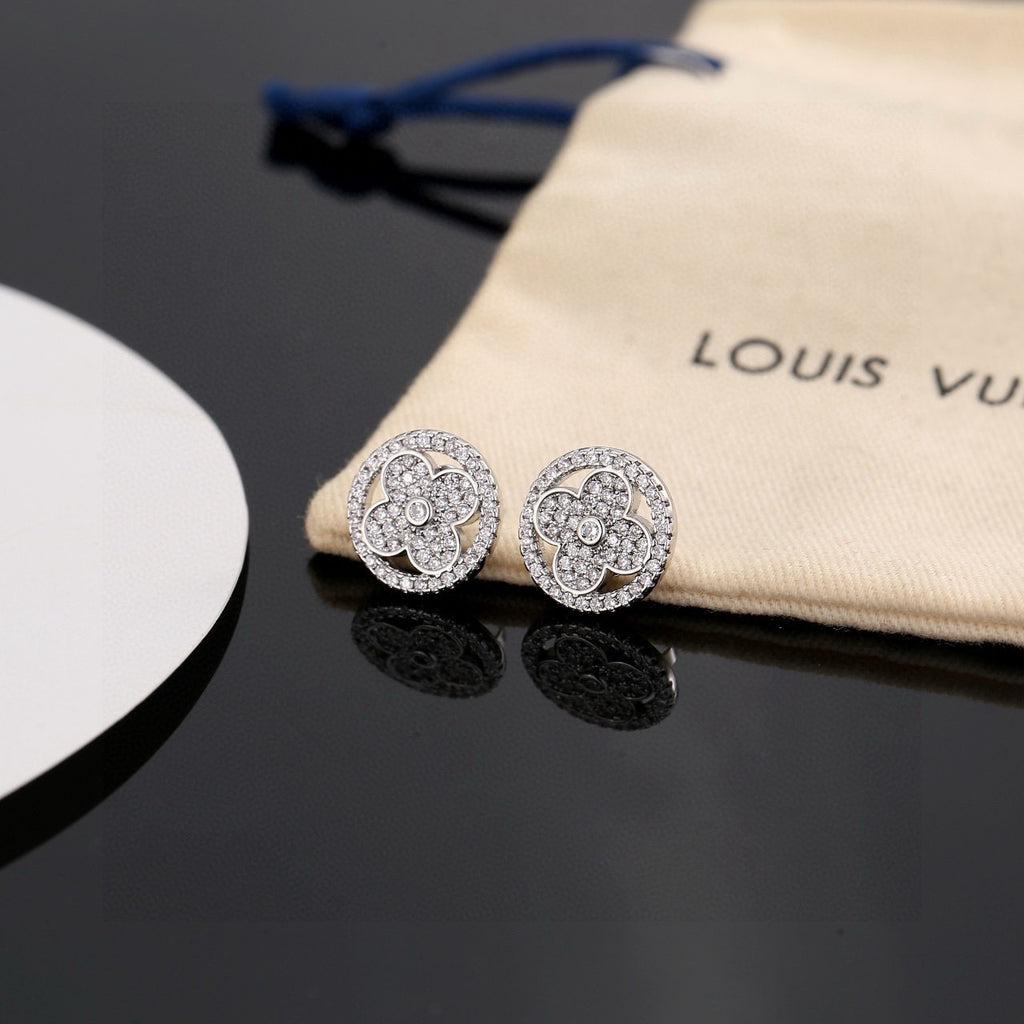 Louis Vuitton Silver-Tone Circular Monogram Stud Earrings - album image 3