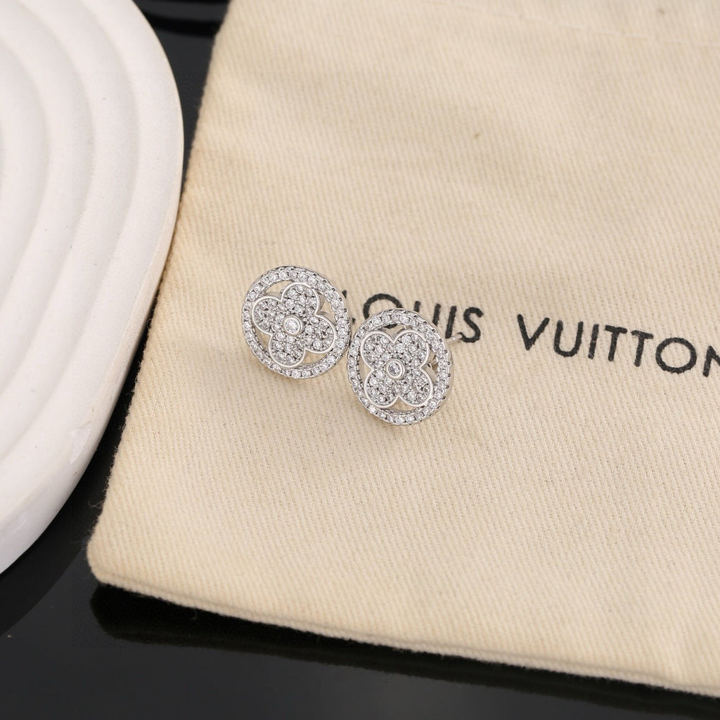 Louis Vuitton Silver-Tone Circular Monogram Stud Earrings - album image 7