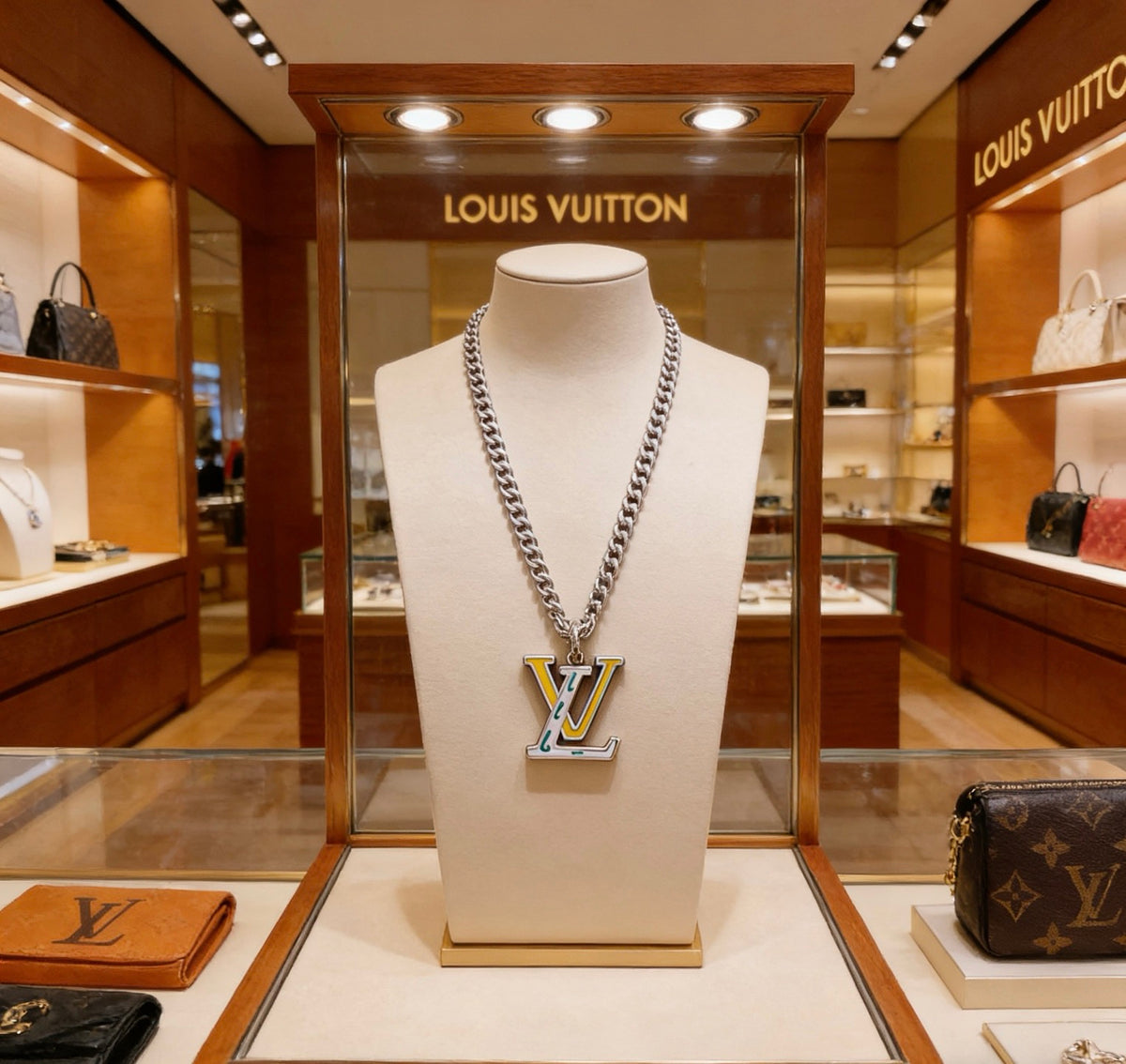 Louis Vuitton Silver-Tone Antiqued Chain Necklace - album image 5