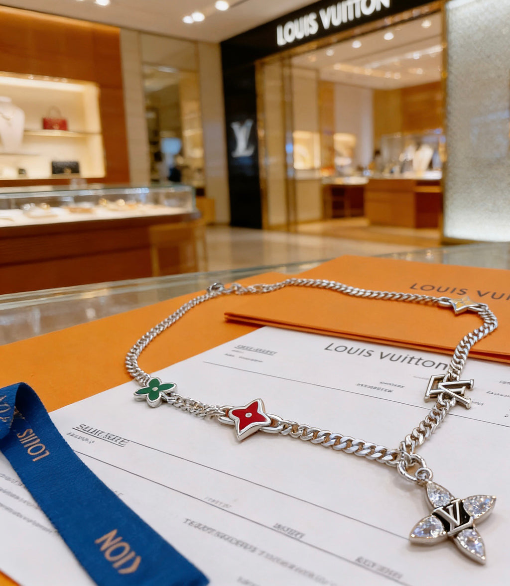 Louis Vuitton Silver-Tone Antiqued Chain Necklace - album image 6
