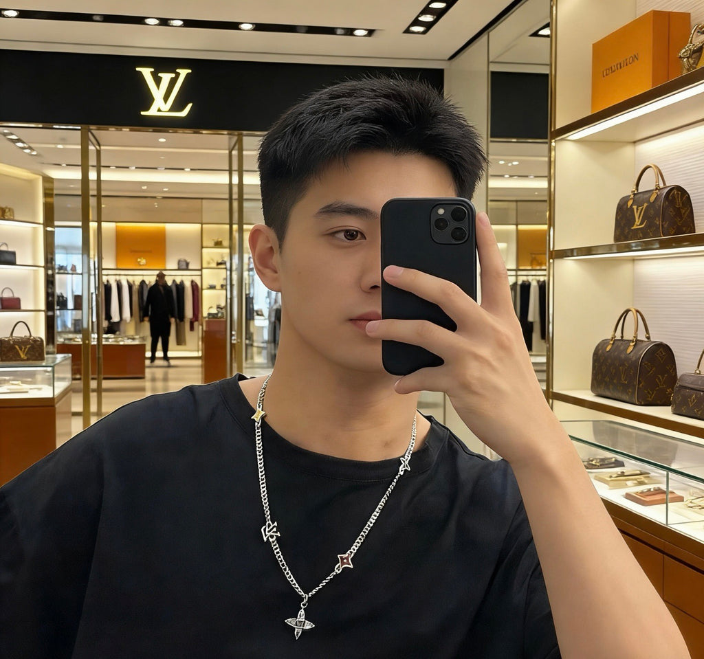 Louis Vuitton Silver-Tone Antiqued Chain Necklace - album image 9