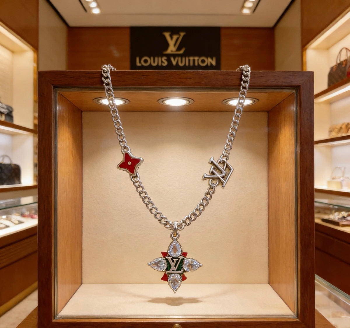 Louis Vuitton Silver-Tone Antiqued Chain Necklace - album image 5