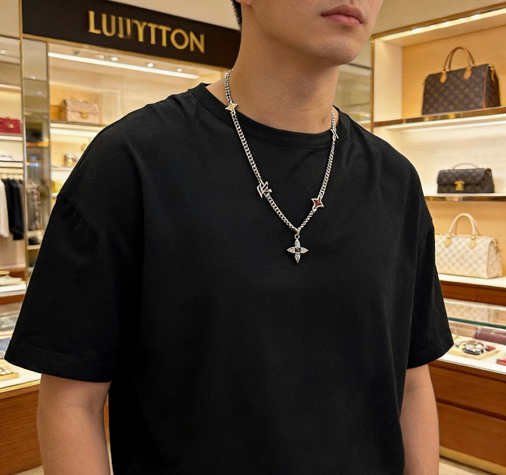 Louis Vuitton Silver-Tone Antiqued Chain Necklace - album image 7