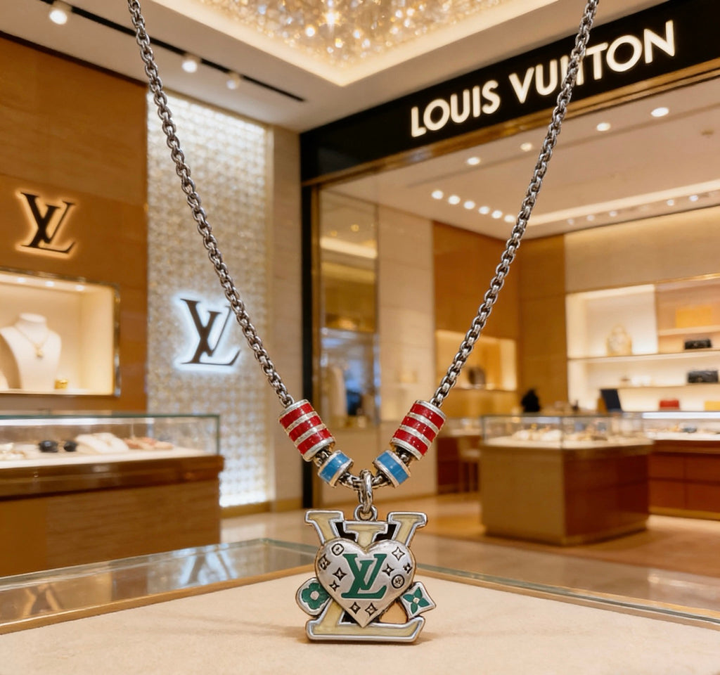 Louis Vuitton Silver-Tone Antiqued Chain Necklace - album image 1