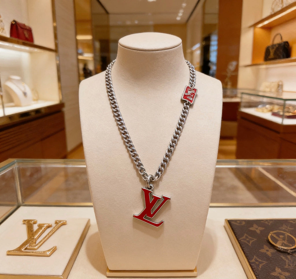 Louis Vuitton Silver-Tone Antiqued Chain Necklace - album image 1