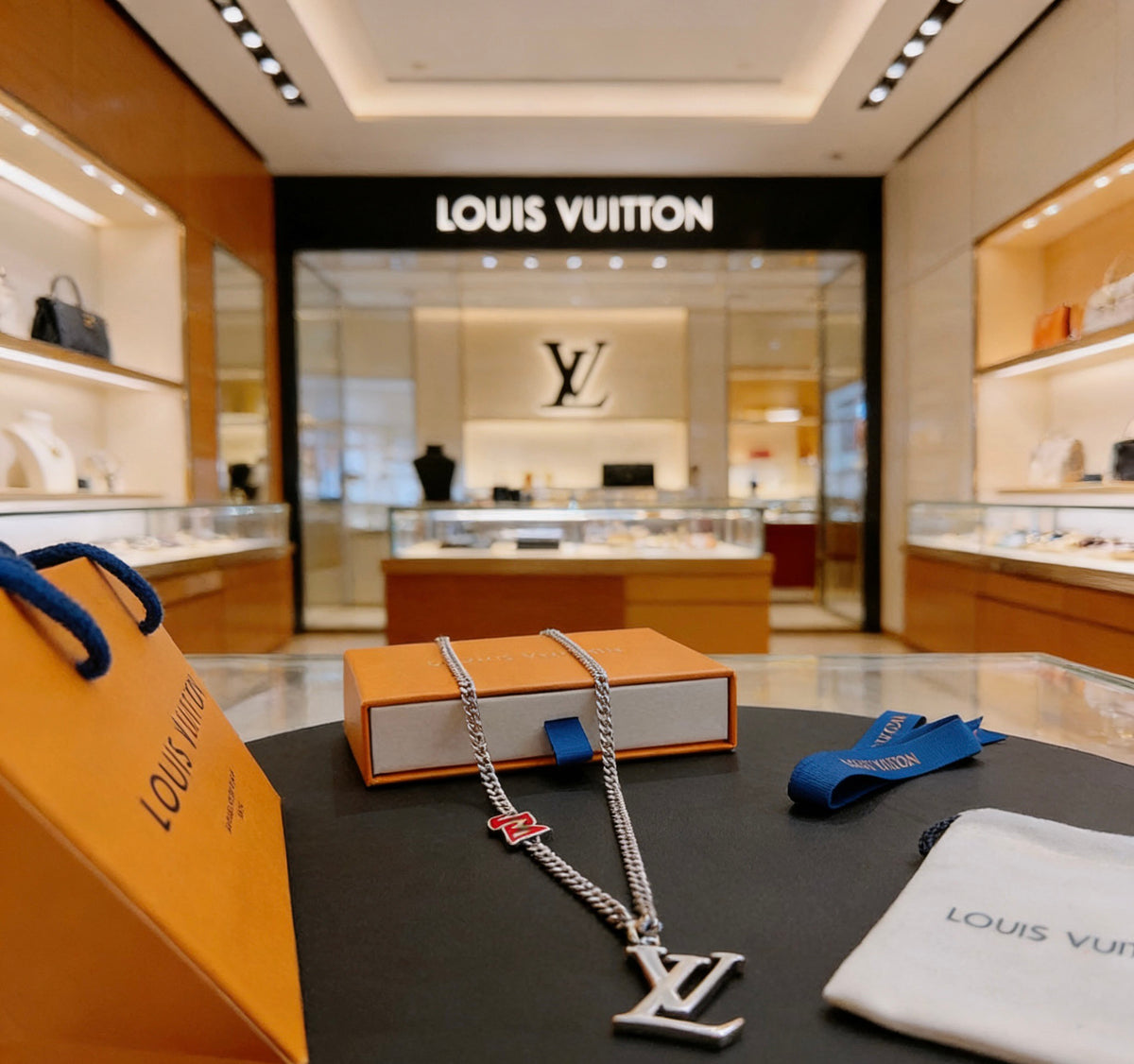 Louis Vuitton Silver-Tone Antiqued Chain Necklace - album image 2