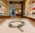 Louis Vuitton Silver-Tone Antiqued Cuban Link Chain Bracelet - album image 1