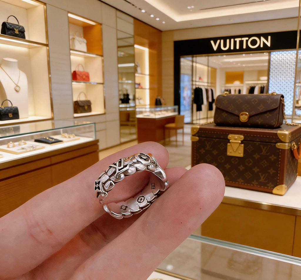 Louis Vuitton Silver-Tone Antiqued Ring - album image 2