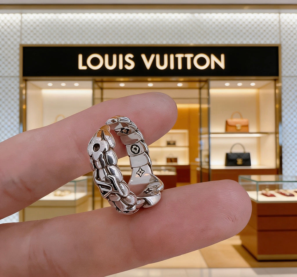Louis Vuitton Silver-Tone Antiqued Ring - album image 9