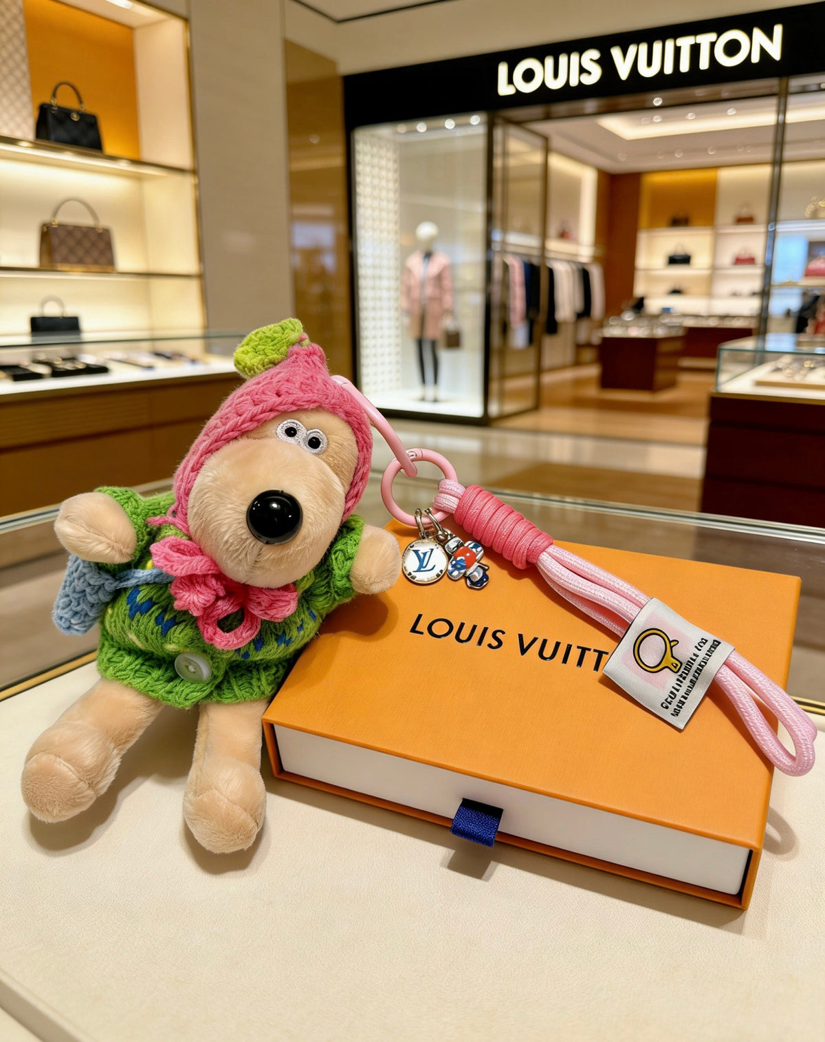 Louis Vuitton Pink Hooded Plush Character Bag Charm - album image 1