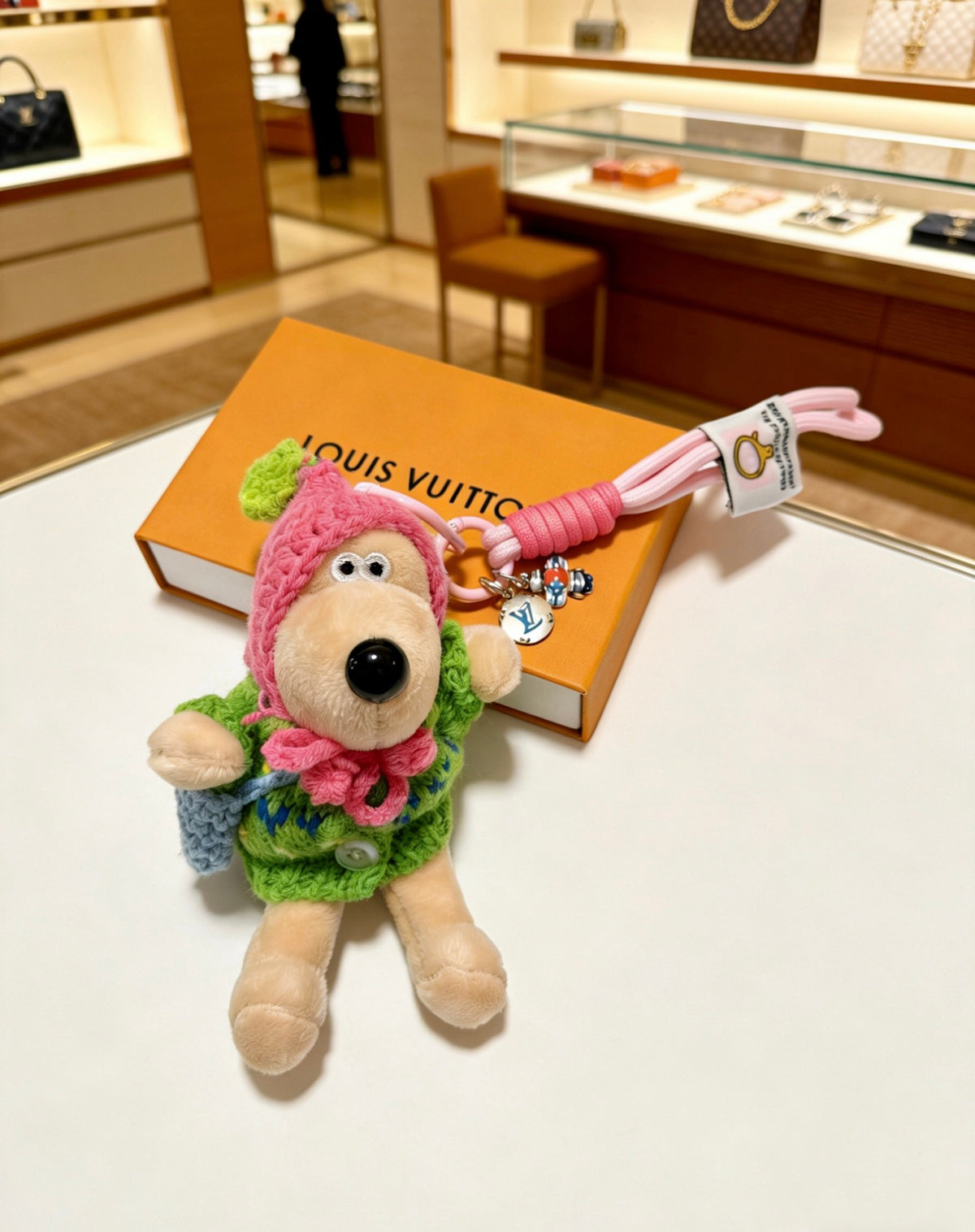 Louis Vuitton Pink Hooded Plush Character Bag Charm - album image 5