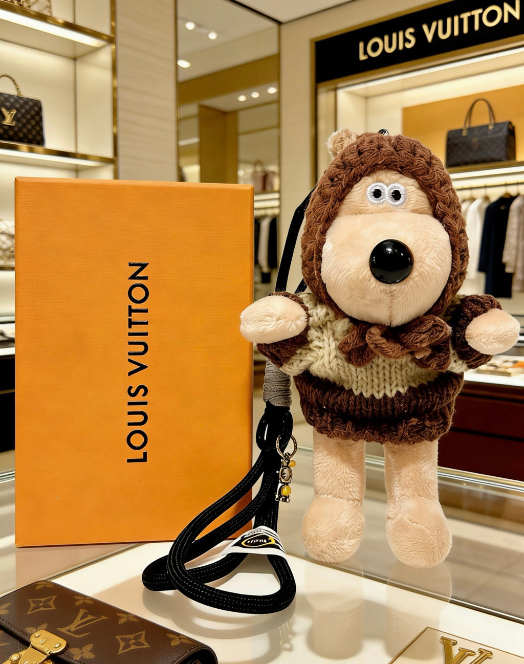 Louis Vuitton Brown Hooded Plush Character Bag Charm - album image 4