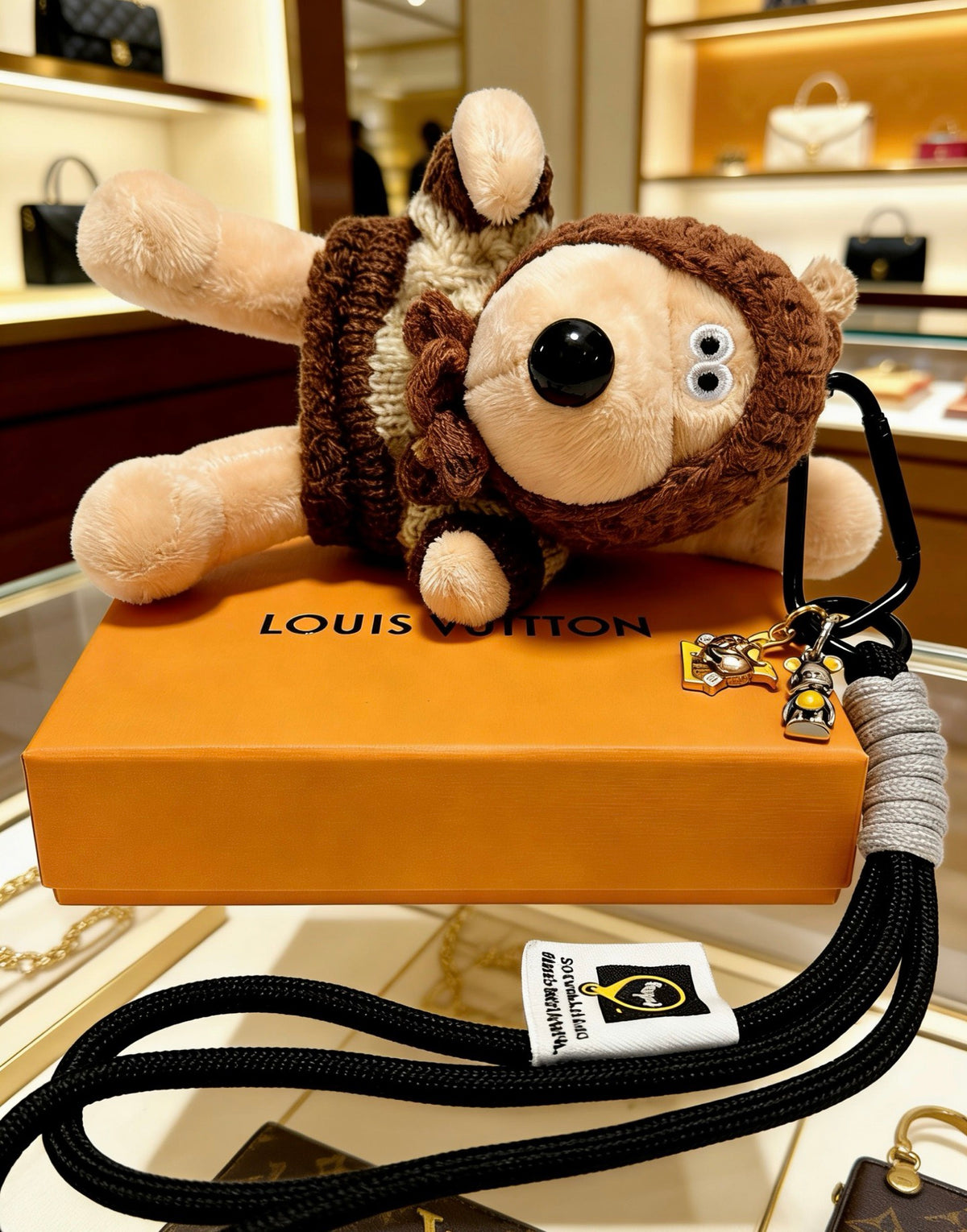 Louis Vuitton Brown Hooded Plush Character Bag Charm - album image 6