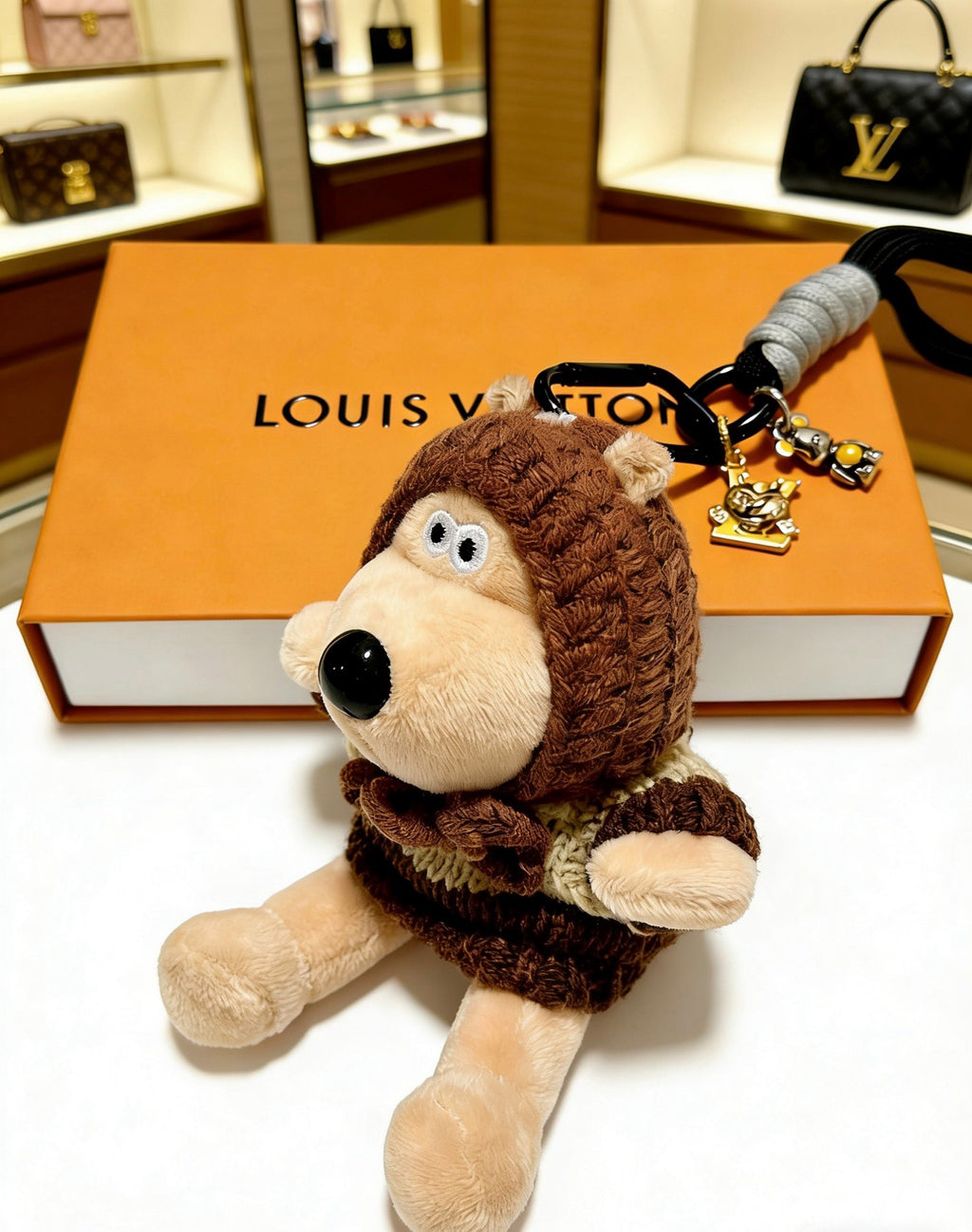 Louis Vuitton Brown Hooded Plush Character Bag Charm - album image 8