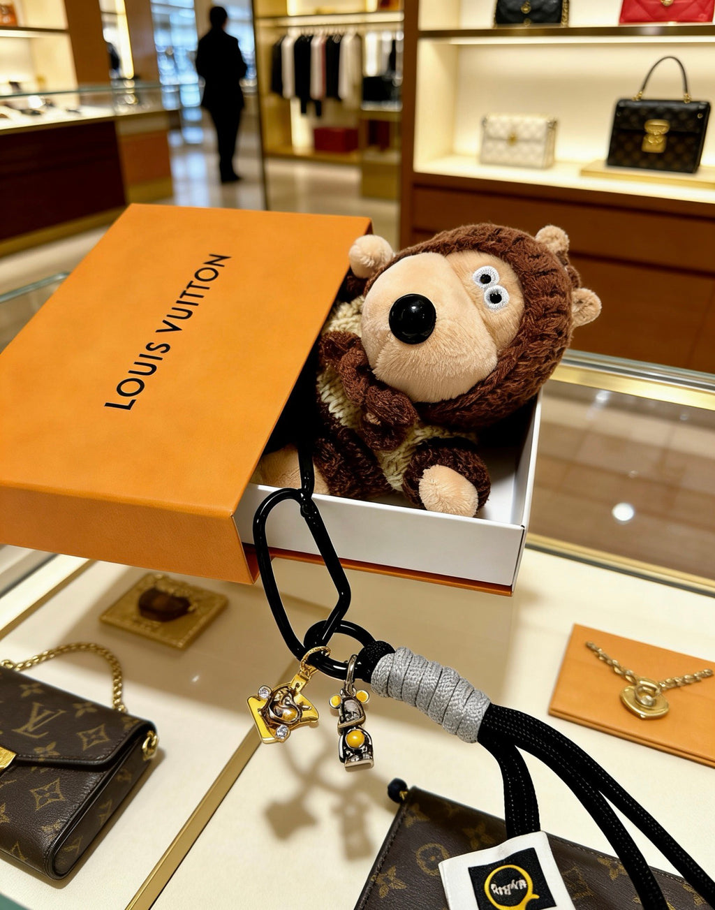 Louis Vuitton Brown Hooded Plush Character Bag Charm - album image 7