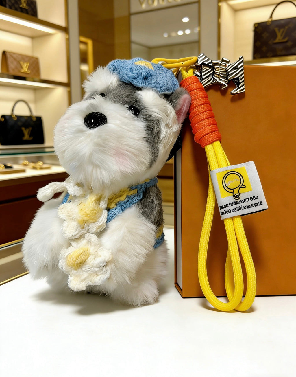 Louis Vuitton Gray and Yellow Plush Character Bag Charm - album image 1