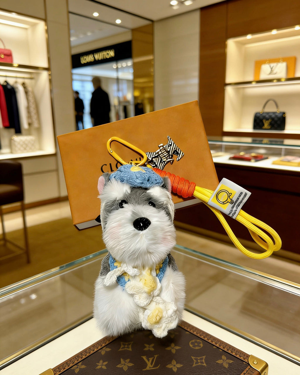 Louis Vuitton Gray and Yellow Plush Character Bag Charm - album image 6