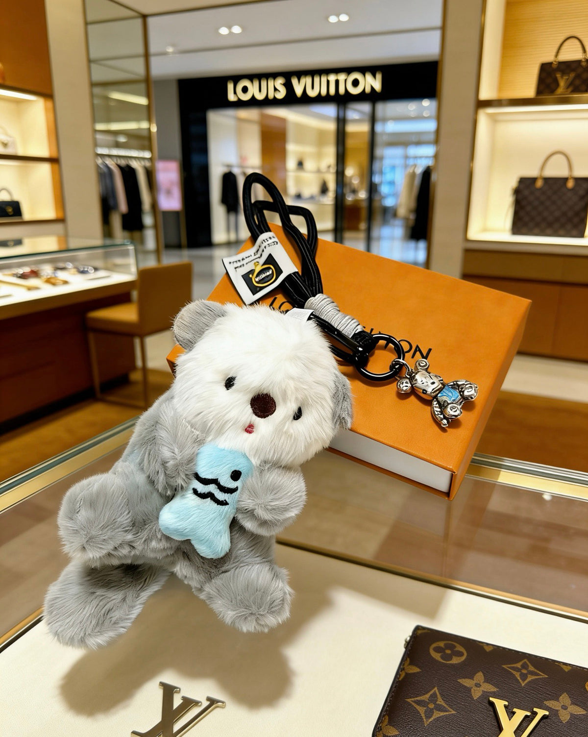 Louis Vuitton Pale Blue Plush Character Bag Charm - album image 7
