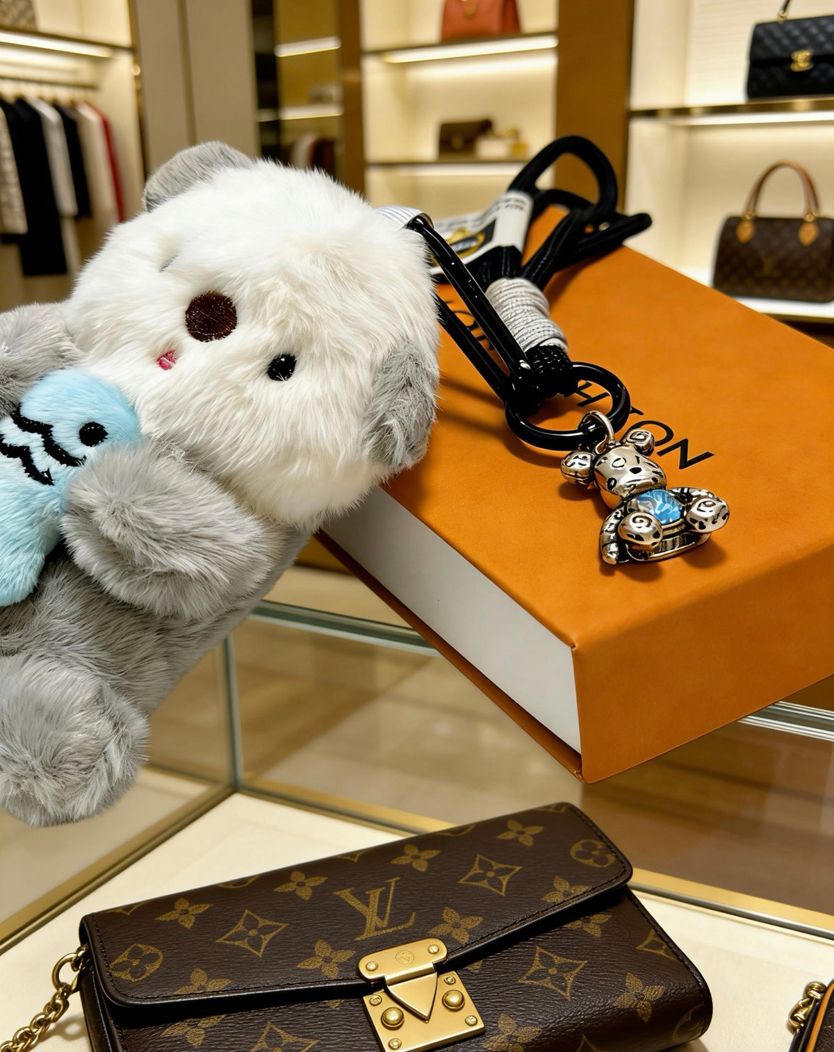 Louis Vuitton Pale Blue Plush Character Bag Charm - album image 4