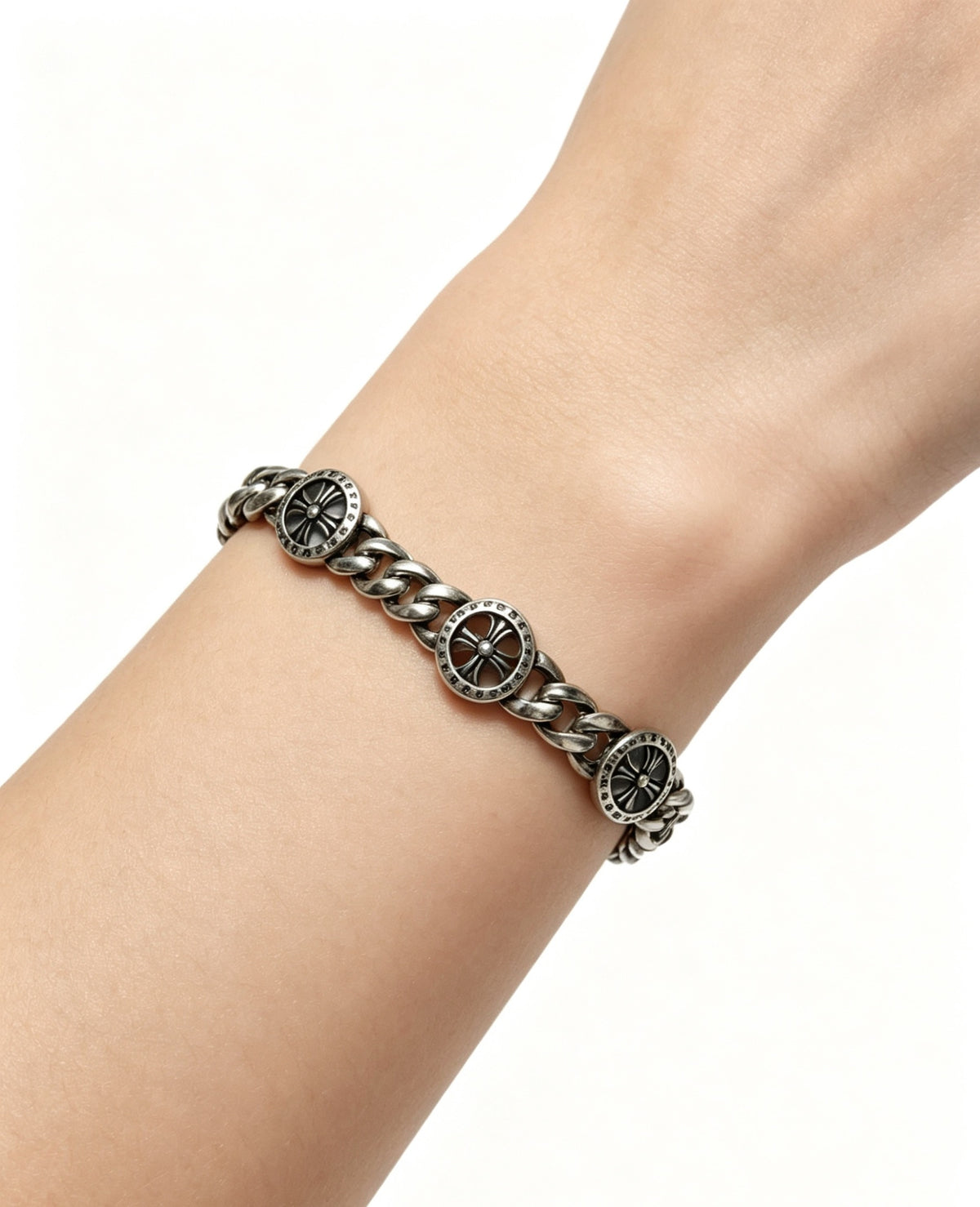 Chrome Hearts Cross Fleur-de-Lis Antiqued Polished Bracelet - album image 8