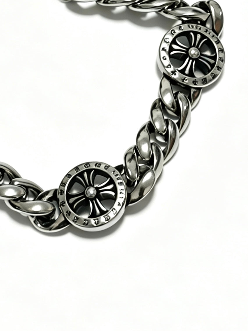 Chrome Hearts Cross Fleur-de-Lis Antiqued Polished Bracelet - album image 4