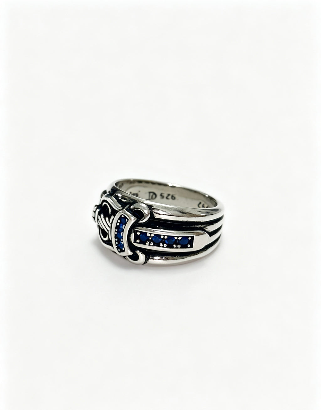 Chrome Hearts Blue Accent Cross Band Ring - album image 1