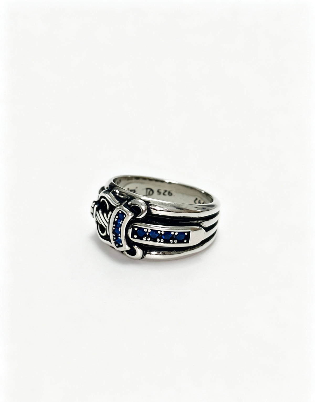 Chrome Hearts Blue Accent Cross Band Ring - album image 1