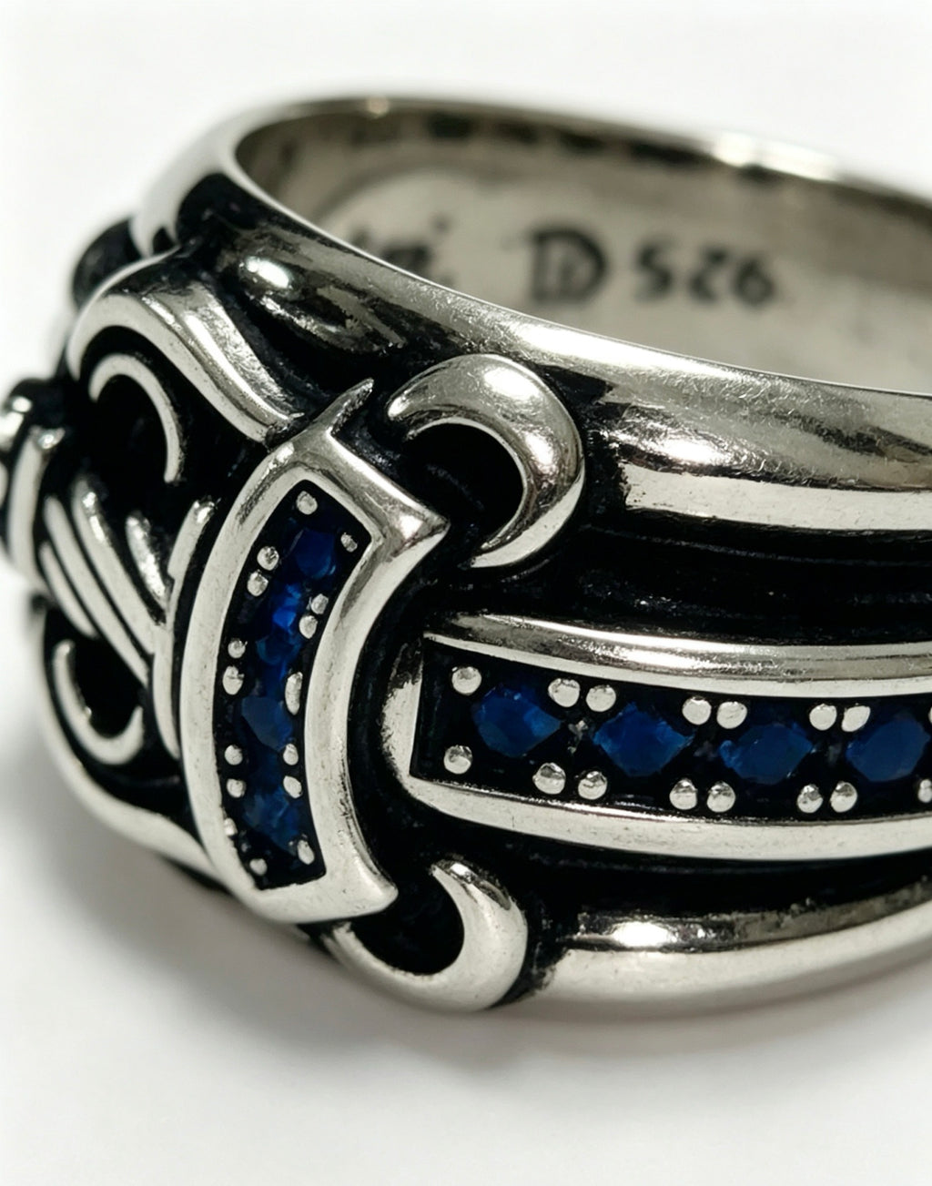 Chrome Hearts Blue Accent Cross Band Ring - album image 6