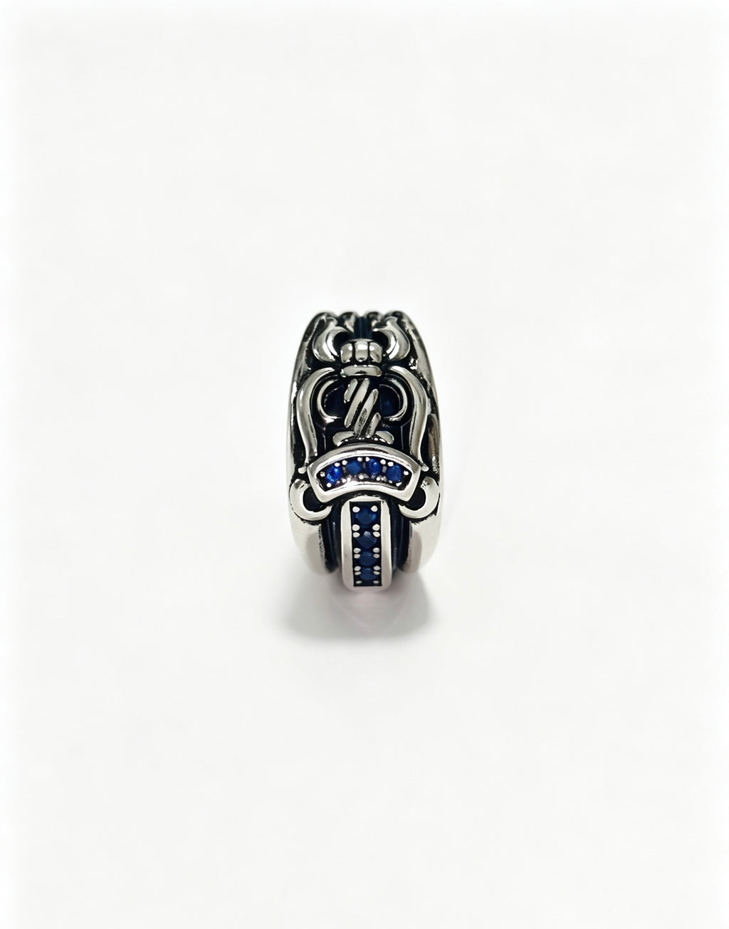 Chrome Hearts Blue Accent Cross Band Ring - album image 2