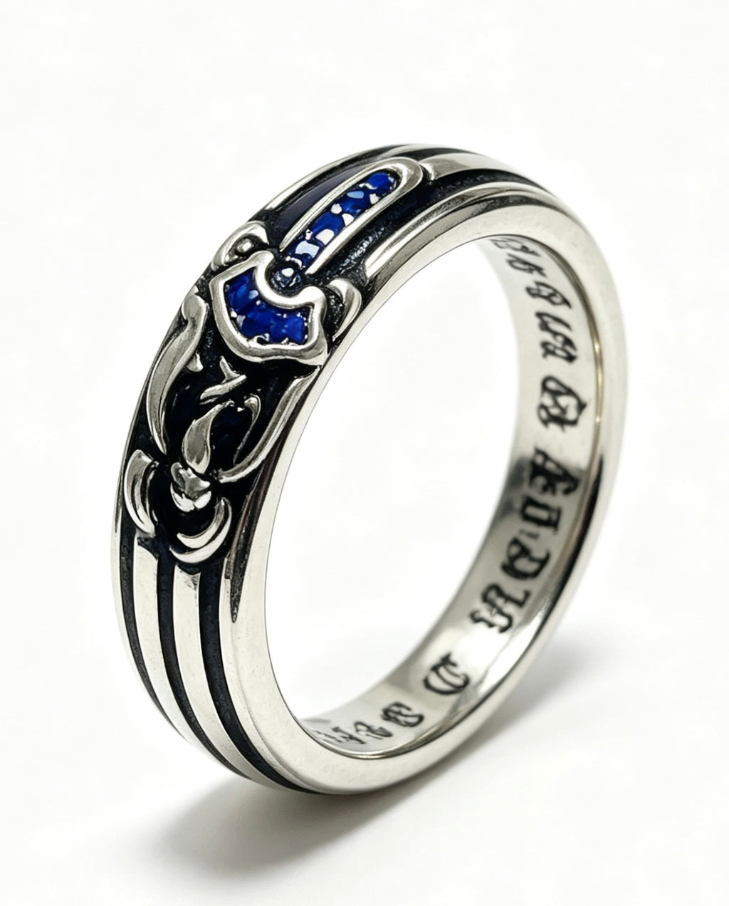 Chrome Hearts Dark Scroll Inlay Ring - album image 5
