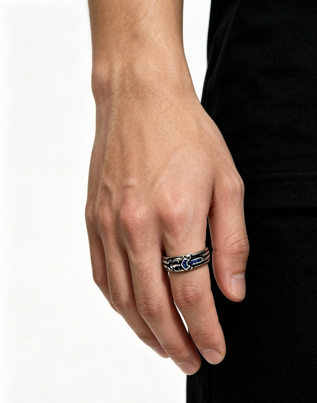 Chrome Hearts Dark Scroll Inlay Ring - album image 8