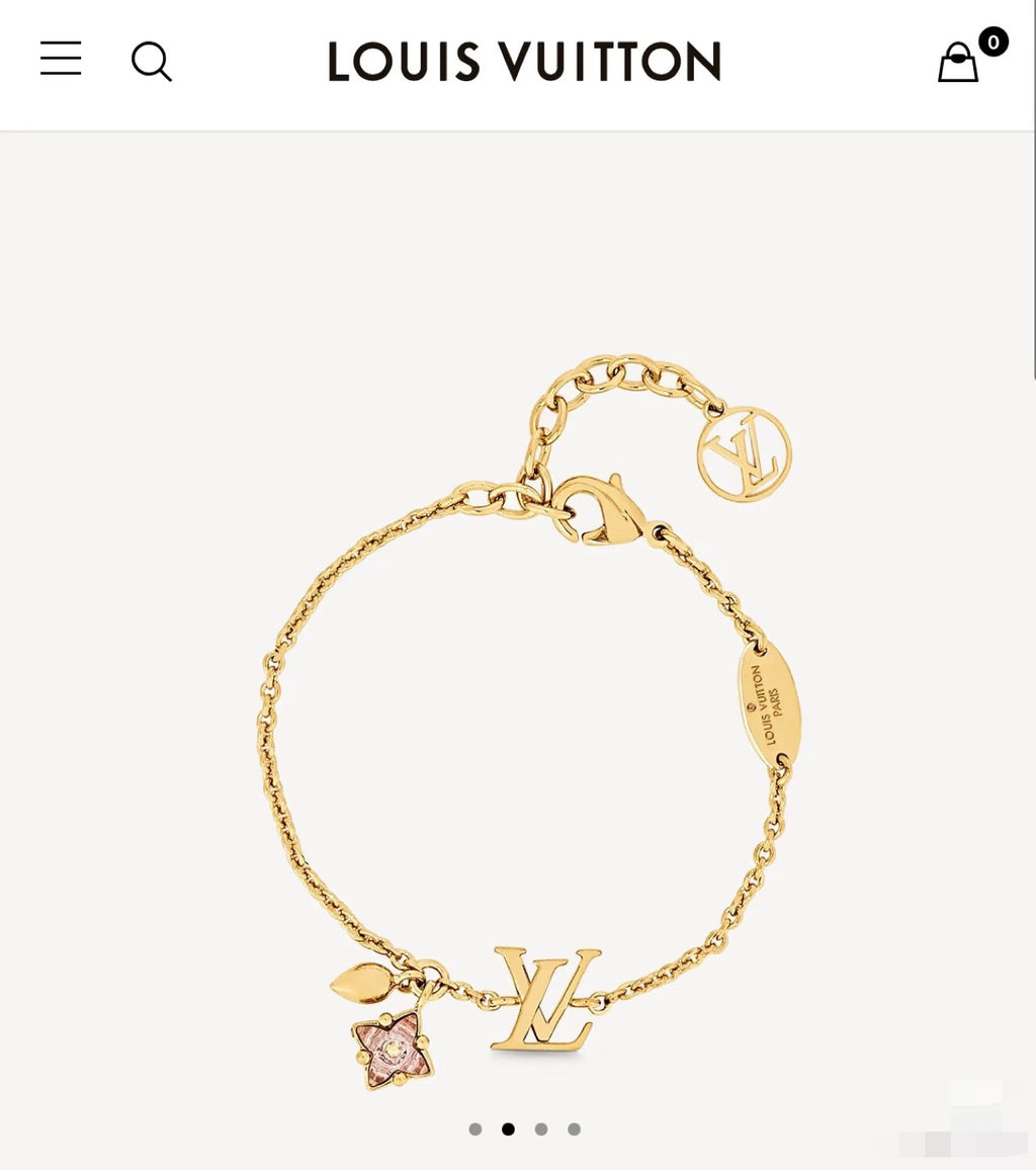 Louis Vuitton Pink LV Letter Crystal Accent Bracelet - album image 1