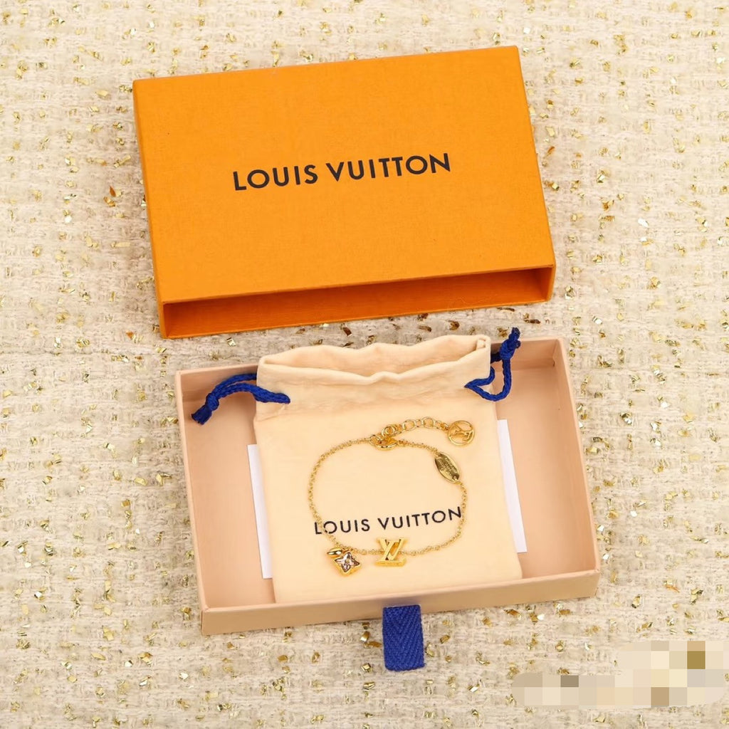 Louis Vuitton Pink LV Letter Crystal Accent Bracelet - album image 2