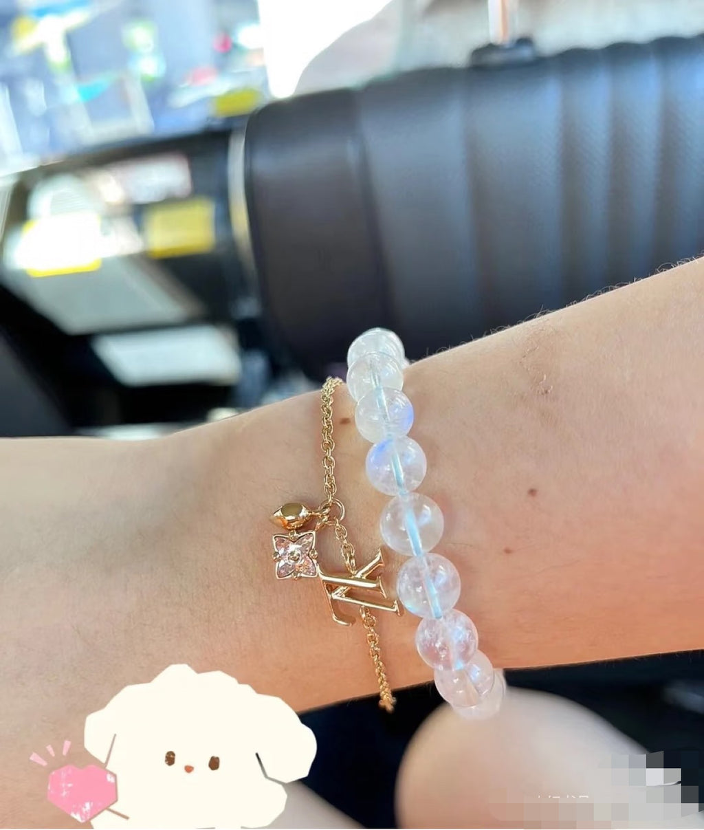 Louis Vuitton Pink LV Letter Crystal Accent Bracelet - album image 3