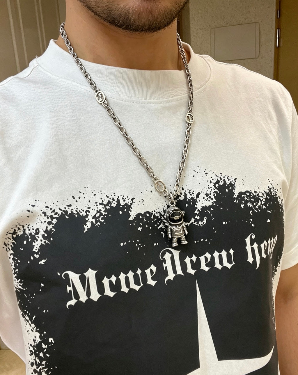 Gucci Anger Forest Interlocking G Pendant Antiqued Chain Necklace - album image 6
