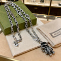 Gucci Anger Forest Interlocking G Pendant Antiqued Chain Necklace - album image 1