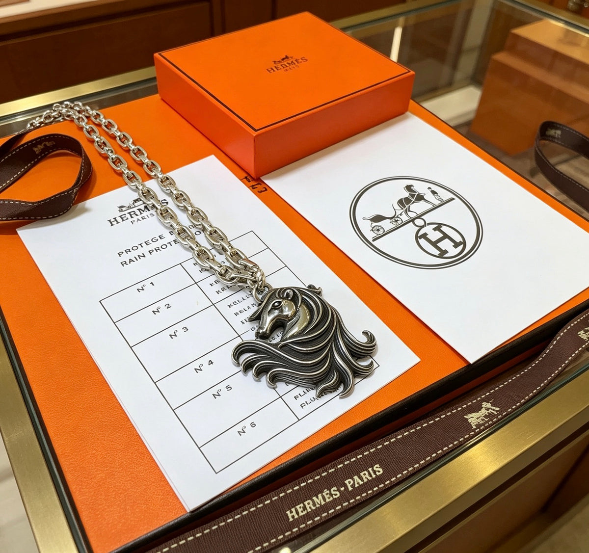 Hermès Silver-Tone Seahorse Pendant Necklace - album image 6