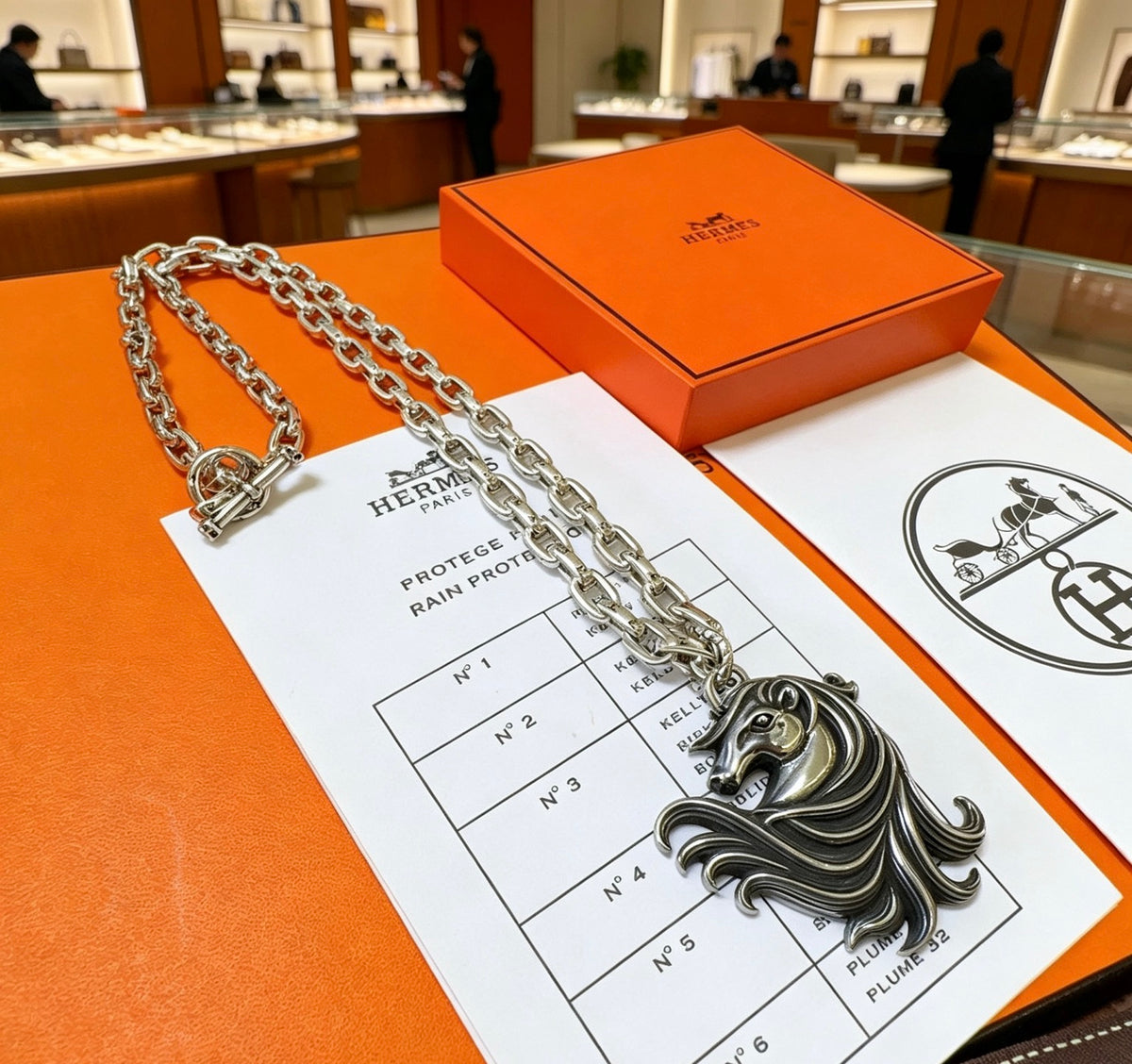 Hermès Silver-Tone Seahorse Pendant Necklace - album image 1