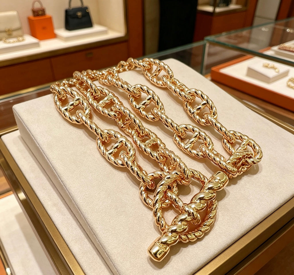 Hermès Silver-Tone Long Large Anchor-Link Necklace - album image 4